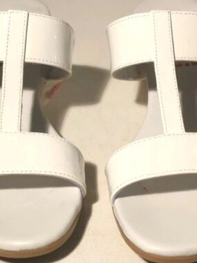Browns Cora Womens 37/7 T-Strap Wedge Leather Sandals...New Flawless